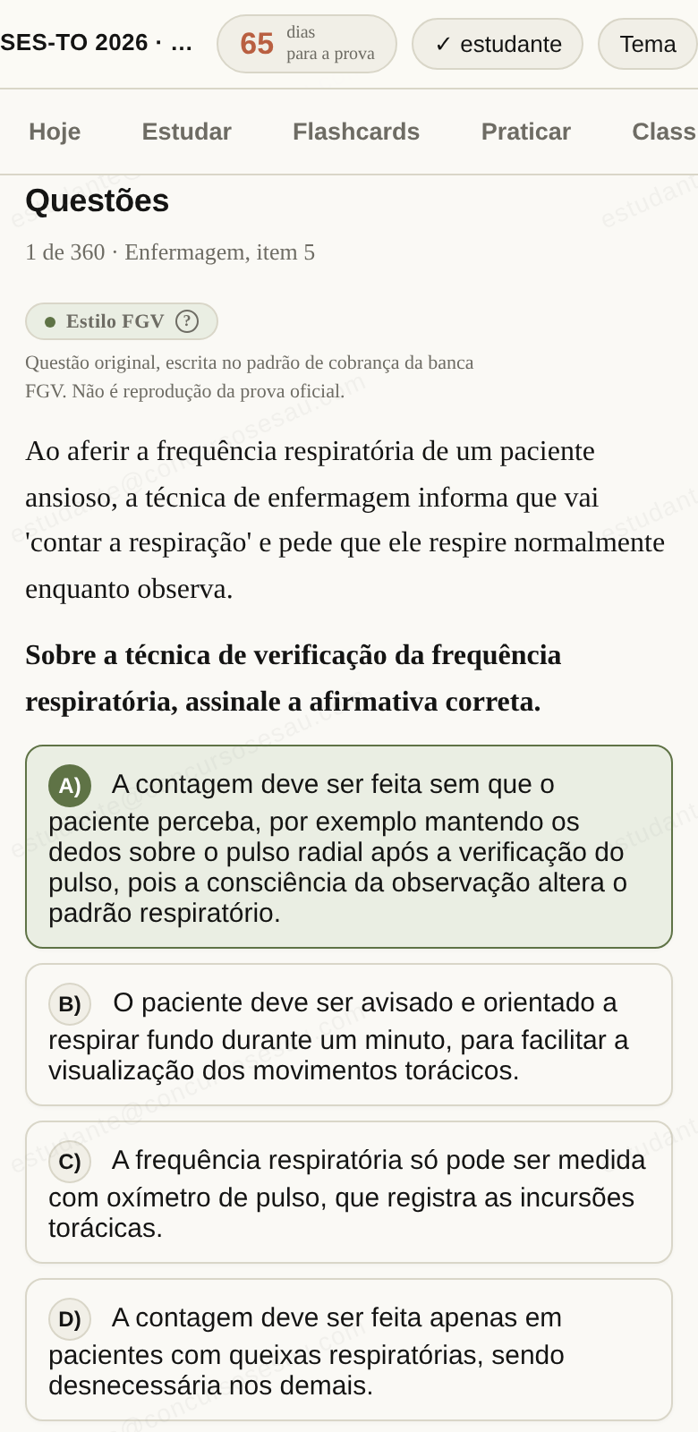 Questão estilo FGV corrigida na hora, com explicação do gabarito